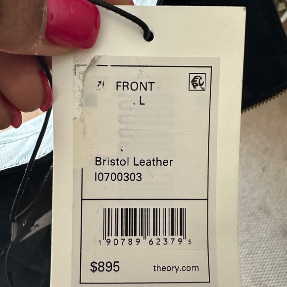 Theory Navy Blue Leather A-Line Knee-Length Skirt - Picture 3 of 4